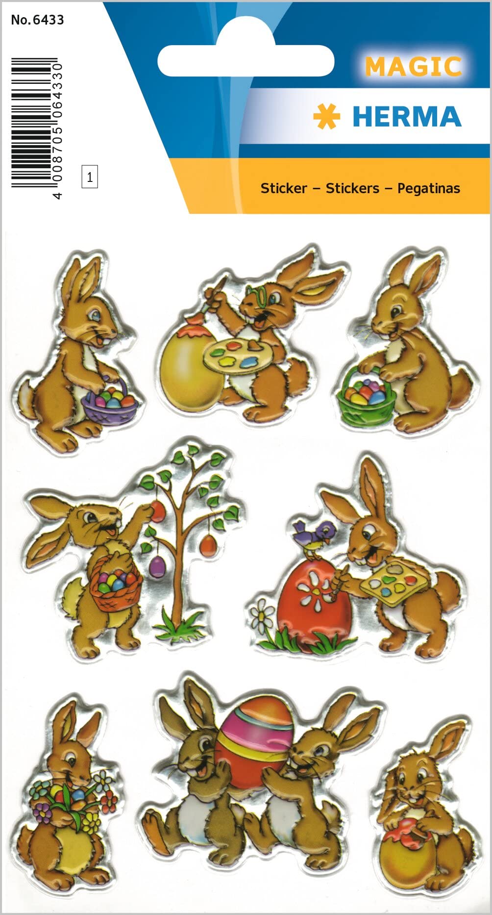 HERMA 3686 Aufkleber Ostereier Küken Bunt klein, 57 Stück, Ostern Sticker mit Ostermotiven, Happy Easter Etiketten für Ostergeschenke Osterdeko Scrapbooking Dekoration Geschenk Briefe DIY Basteln