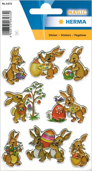 HERMA 3686 Aufkleber Ostereier Küken Bunt klein, 57 Stück, Ostern Sticker mit Ostermotiven, Happy Easter Etiketten für Ostergeschenke Osterdeko Scrapbooking Dekoration Geschenk Briefe DIY Basteln