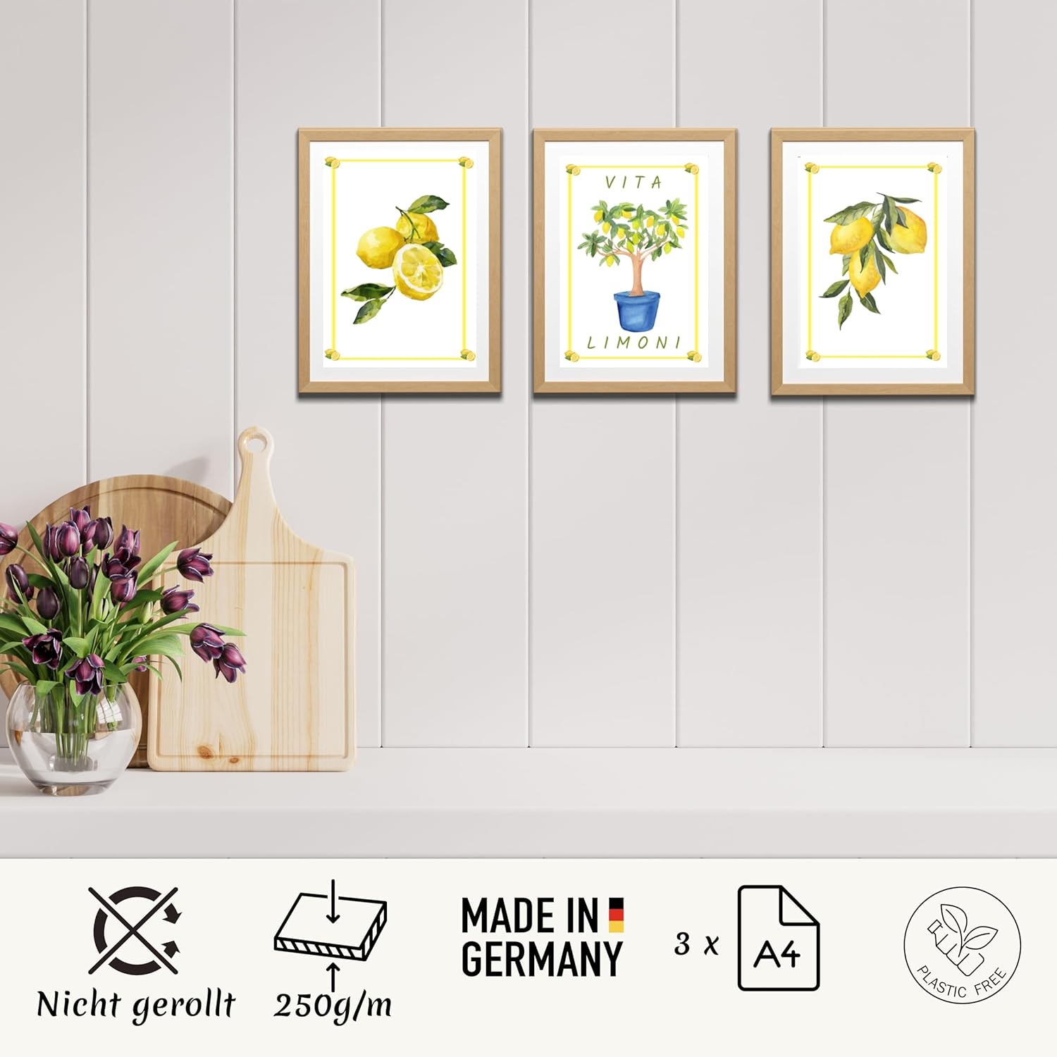 Lemina Küchen Bilder Küchen Dekoration Wandbilder DIN A4 Made in Germany (Zitrone)