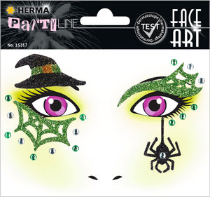 HERMA 15304 Face Art Sticker Bienen Blumen, dermatologisch getestet, ablösbare Glitzer Gesicht Aufkleber, temporäre Tattoos für Karneval Fasching Halloween Festival Kinder Geburtstag, gelb orange