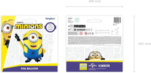 Folienballon Minion Mel 72x64 cm | XXL Ballon für Helium oder Luft - Luftballon für Party Kindergeburtstag | Minions Folienluftballon als Geburtstagsdeko Partydeko