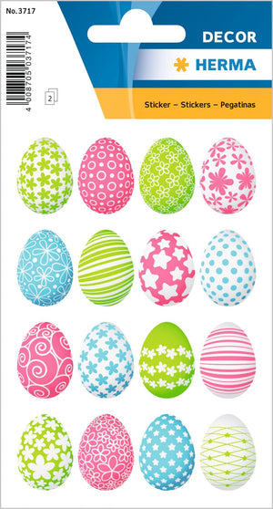 HERMA 3686 Aufkleber Ostereier Küken Bunt klein, 57 Stück, Ostern Sticker mit Ostermotiven, Happy Easter Etiketten für Ostergeschenke Osterdeko Scrapbooking Dekoration Geschenk Briefe DIY Basteln