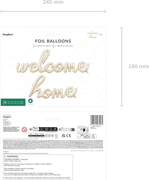 Folienballon "Welcome Home" 335x71 cm | Cappuccino