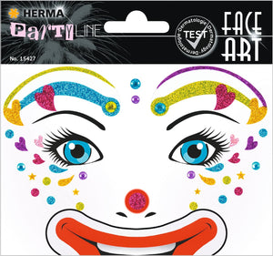 HERMA 15304 Face Art Sticker Bienen Blumen, dermatologisch getestet, ablösbare Glitzer Gesicht Aufkleber, temporäre Tattoos für Karneval Fasching Halloween Festival Kinder Geburtstag, gelb orange