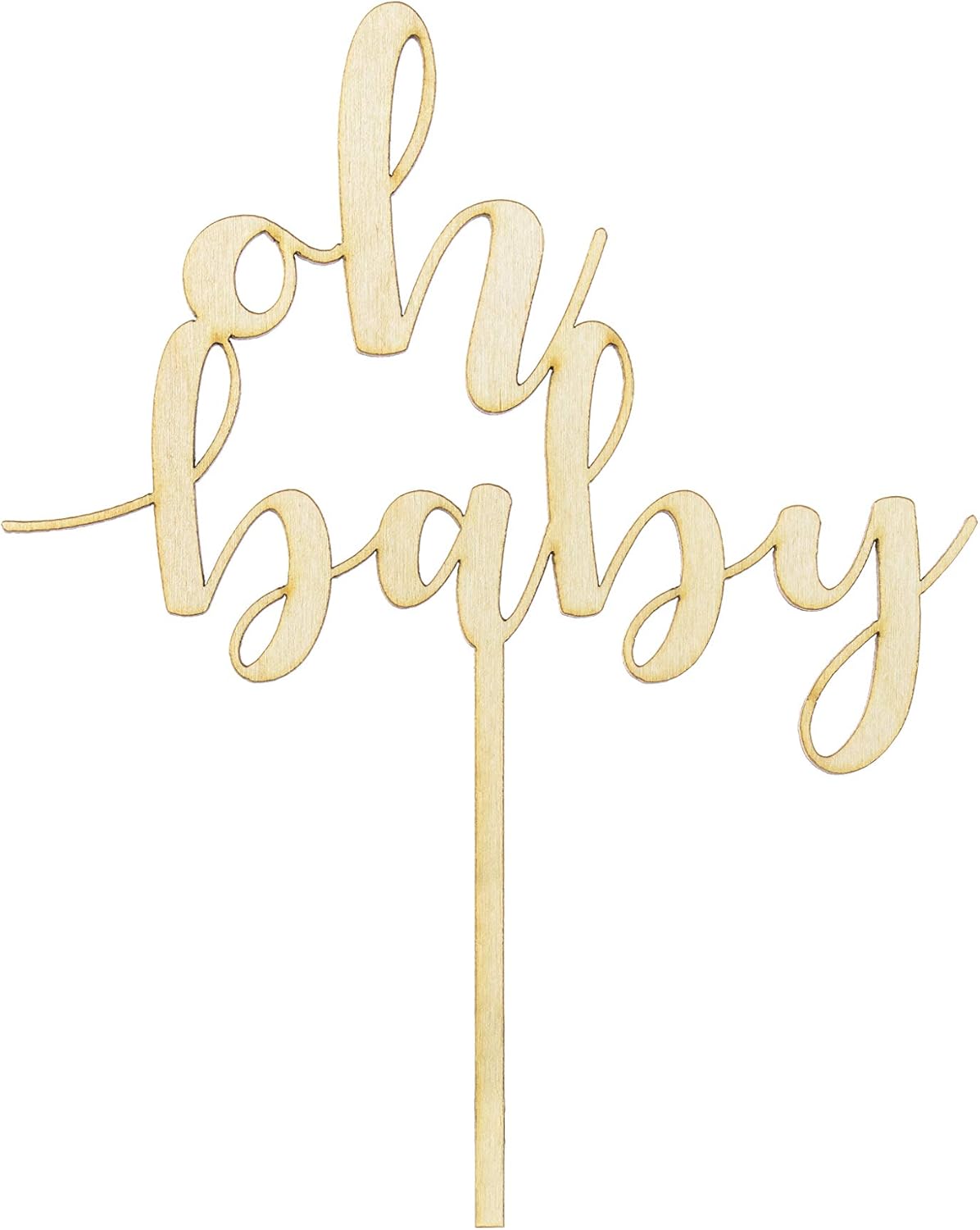 Torten Topper "oh baby" Tortenstecker Kuchenaufsatz aus Holz für Babyparty Geburtstag uvm