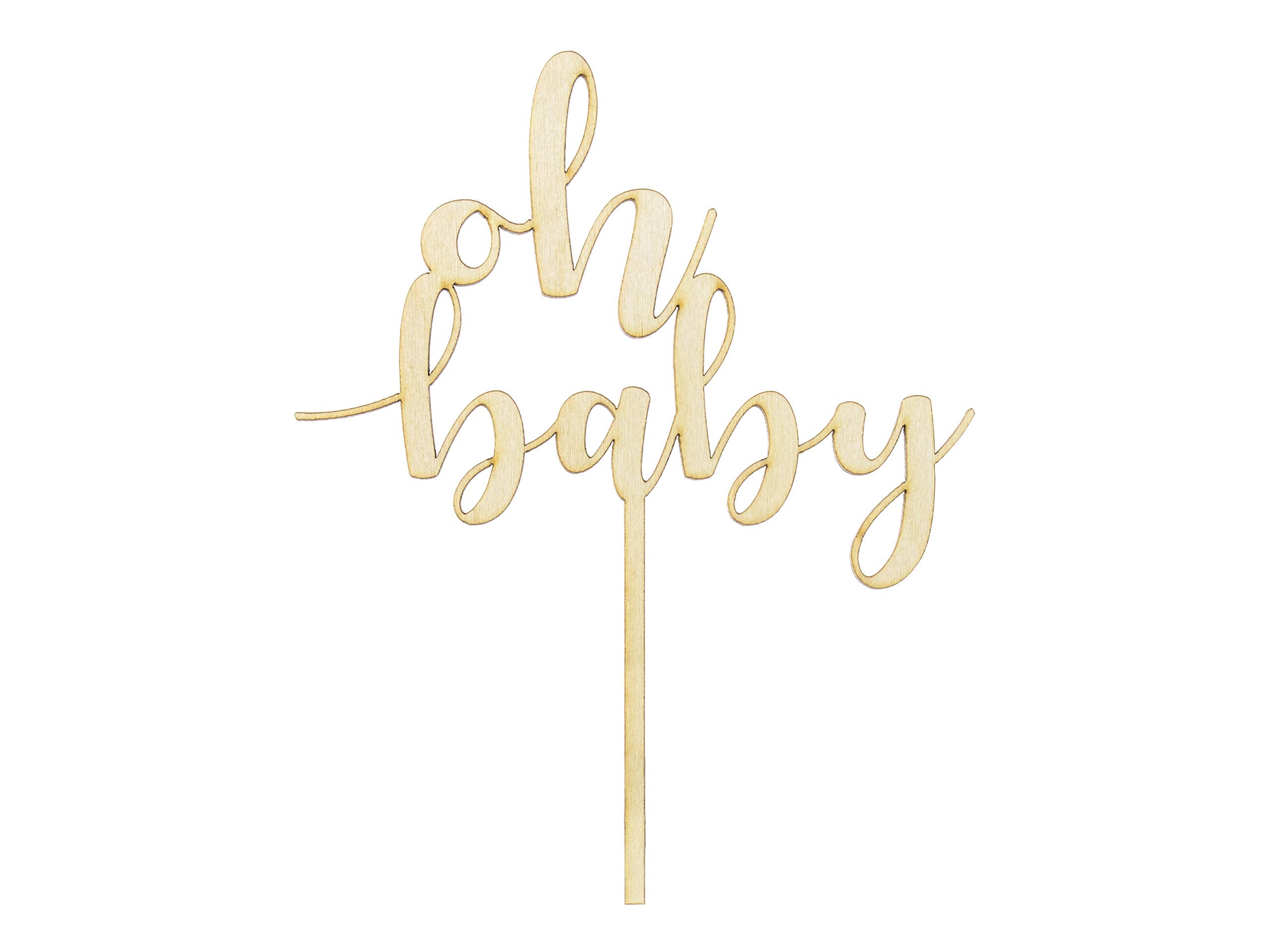 Torten Topper "oh baby" Tortenstecker Kuchenaufsatz aus Holz für Babyparty Geburtstag uvm