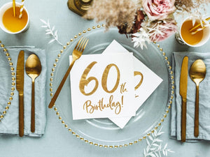 PartyDeco Servietten Birthday Gold 60th. 33x33cm/20St.