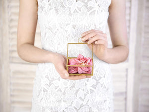 Box aus Glas 9x5.5x4cm Deko Schmuckkasten Deckel Schmuckbox Ringbox Geschenkbox Hochzeit klar gold