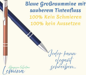 Metall Kugelschreiber 10er Set Hochwertige Blaue Tinte Premium Kullis für Büro Schule und Haushalt (Braun)