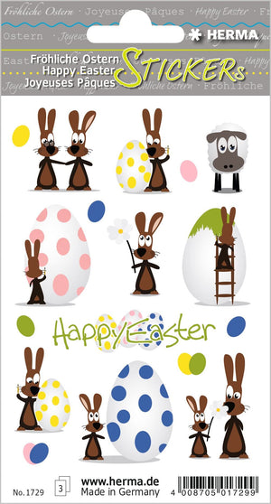 HERMA 3686 Aufkleber Ostereier Küken Bunt klein, 57 Stück, Ostern Sticker mit Ostermotiven, Happy Easter Etiketten für Ostergeschenke Osterdeko Scrapbooking Dekoration Geschenk Briefe DIY Basteln