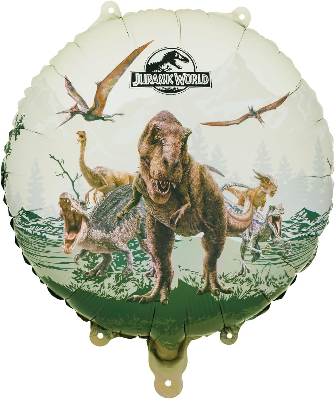 Folien Luftballon Dinosaurier Pastille Jurassic World 35x35 cm | Ballon für Helium oder Luft | Luftballon für Party Kindergeburtstag | Folienluftballon als Geburtstagsdeko Partydeko