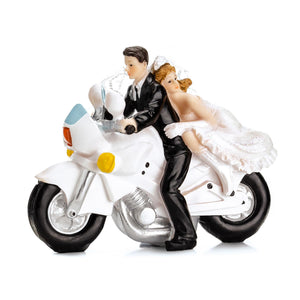 PartyDeco Tortenfigur Hochzeit 11,5cm - Brautpaar Figuren mit Seil - Hochzeitstorte Deko Tortendeko Tortenaufsatz Cake Topper - Hochzeitsdeko Torte - Hochzeitstortenfiguren Weiß Schwarz