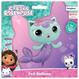 Folienballon Gabby's Dollhouse 82x80cm Meerkatze - Ballon für Helium oder Luft - Kindergeburtstag Mädchen Partydeko - Folienluftballon Geburtstagsdeko - Lila Türkis