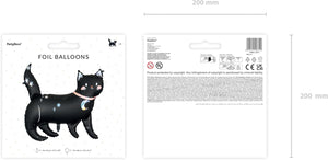 Folienballon schwarze Katze 81x80cm - XXL Ballon für Helium oder Luft - großer Luftballon für Gruselparty Kindergeburtstag Geburtstag - Folienluftballon als Partydeko - Schwarz