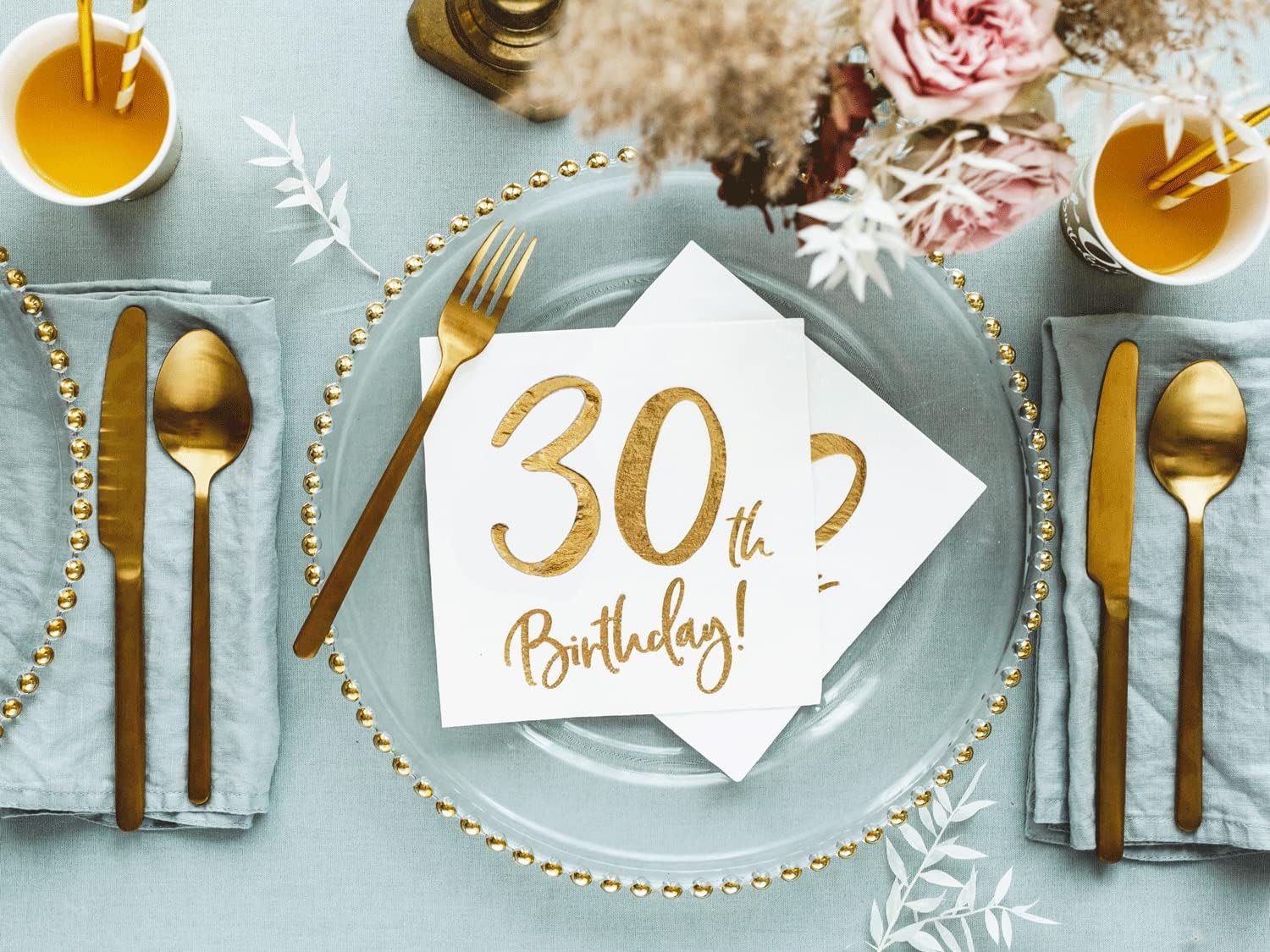 PartyDeco Servietten Birthday Gold 30th. 33x33cm/20St.