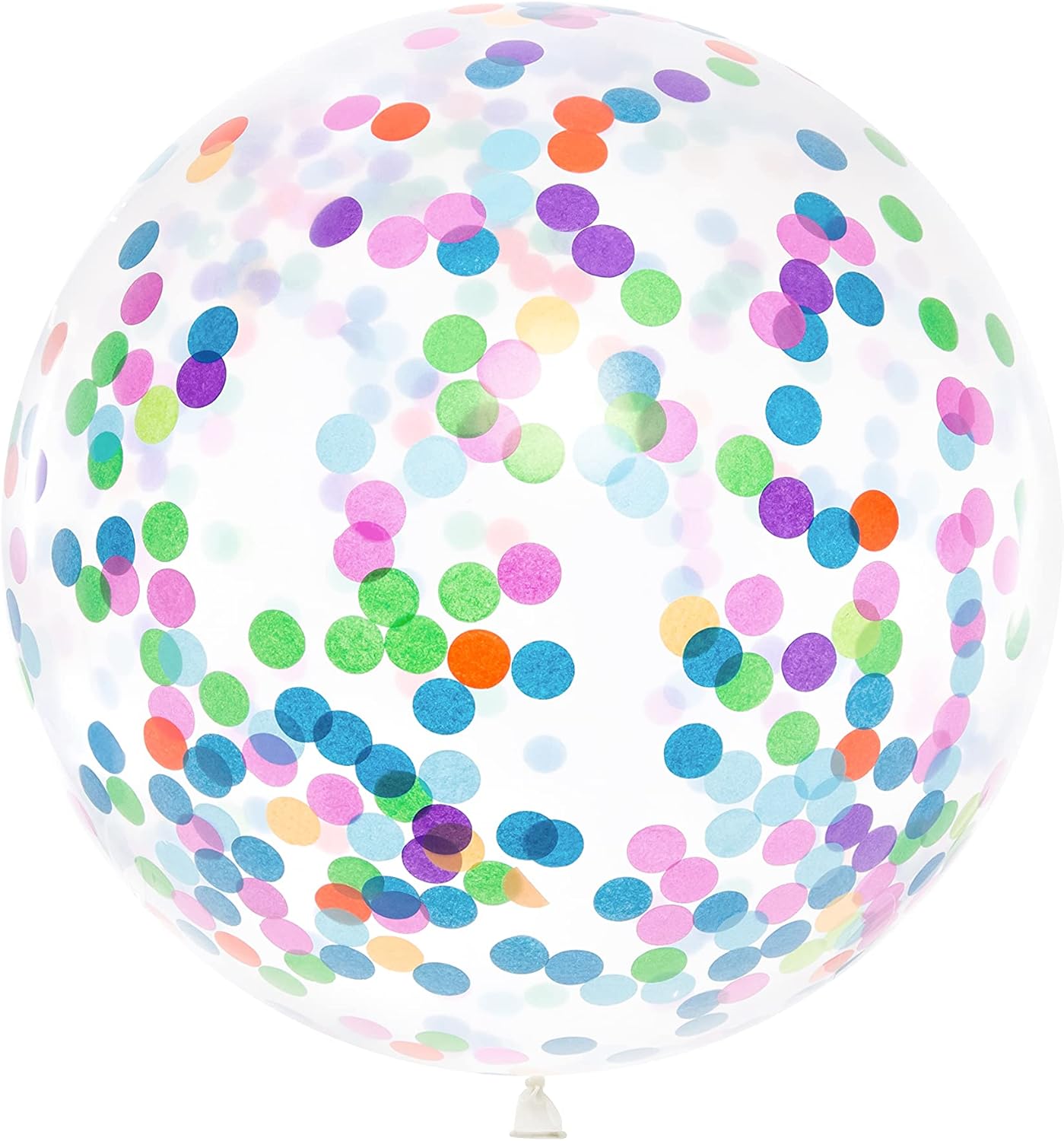 Riesenballon mit Konfetti 1m groß Luftballon Riesen Ballon Latexballon riesig klar transparent bunt