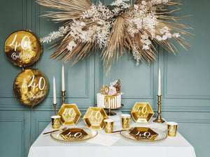PartyDeco Servietten Birthday Gold 40th. 33x33cm/20St.