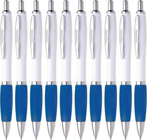 10 Kugelschreiber Hochwertige Blaue Tinte Ergonomisch Premium Qualität für Büro Schule und Haushalt (Blau)