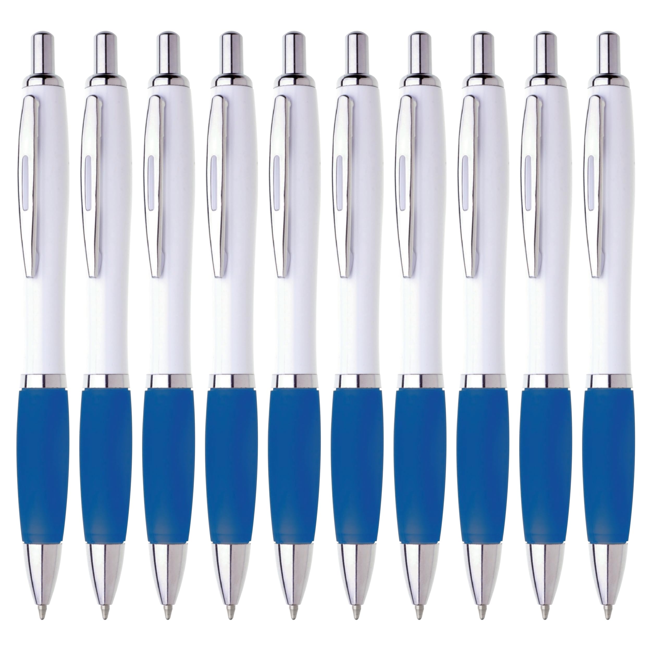 10er Pack Kugelschreiber Beidhändig Hochwertige Blaue Miene Ergonomisch Premium Qualität für Büro Schule und Haushalt (Pink)