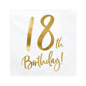 PartyDeco Servietten Birthday Gold 40th. 33x33cm/20St.