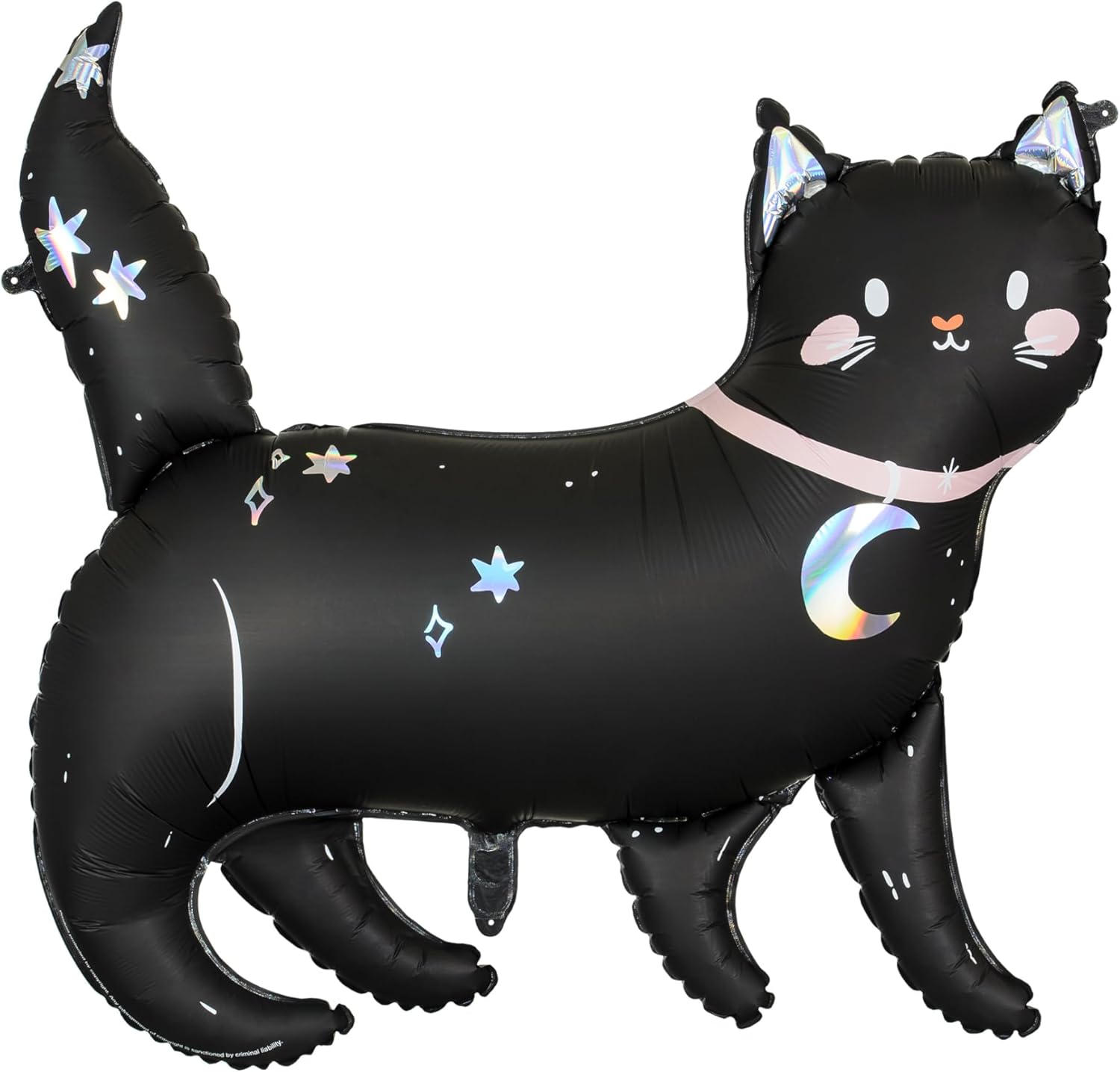 Folienballon schwarze Katze 81x80cm - XXL Ballon für Helium oder Luft - großer Luftballon für Gruselparty Kindergeburtstag Geburtstag - Folienluftballon als Partydeko - Schwarz