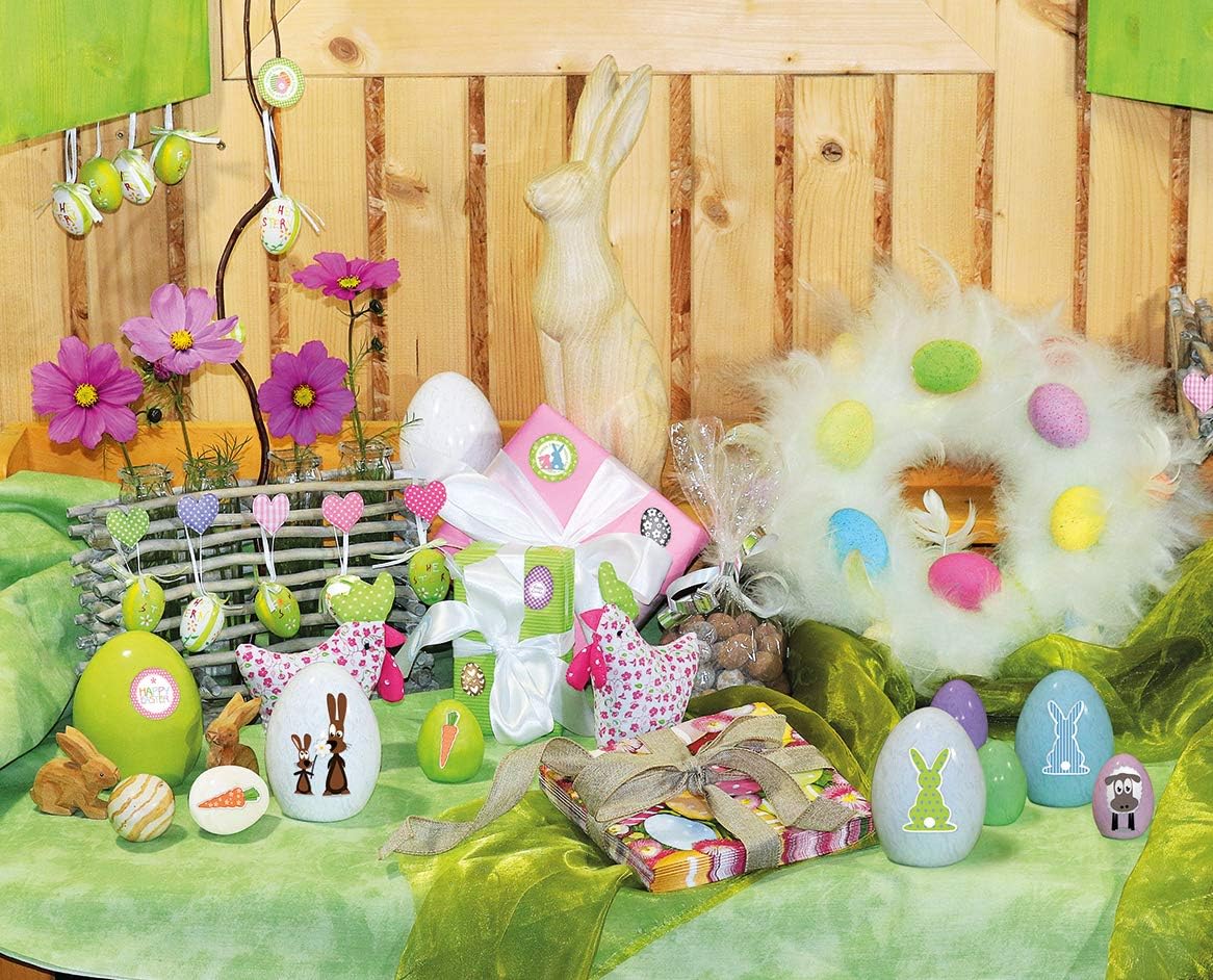 HERMA 3686 Aufkleber Ostereier Küken Bunt klein, 57 Stück, Ostern Sticker mit Ostermotiven, Happy Easter Etiketten für Ostergeschenke Osterdeko Scrapbooking Dekoration Geschenk Briefe DIY Basteln