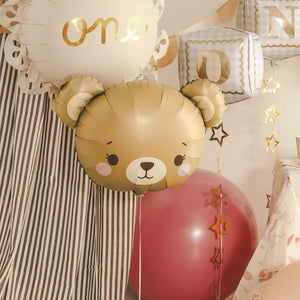 Folienballon Bär, 56x40 cm Creme – Ballon für Baby Shower & Kinderpartys