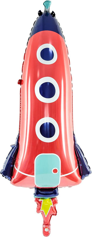 PartyDeco Folienballon Rakete 44x115cm Mix Geburtstag