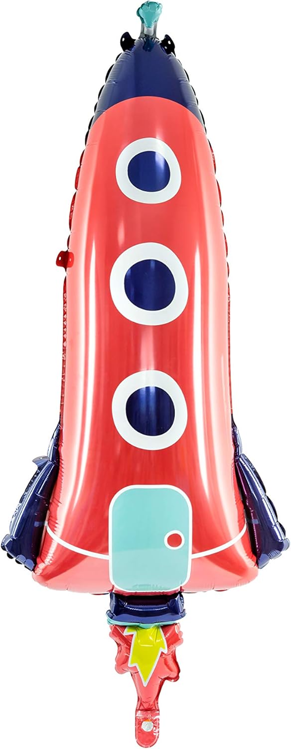 PartyDeco Folienballon Rakete 44x115cm Mix Geburtstag