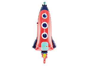 PartyDeco Folienballon Rakete 44x115cm Mix Geburtstag