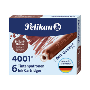 Pelikan Tintenpatrone 4001 brillant, Schwarz, 6 Stück (1er Pack)