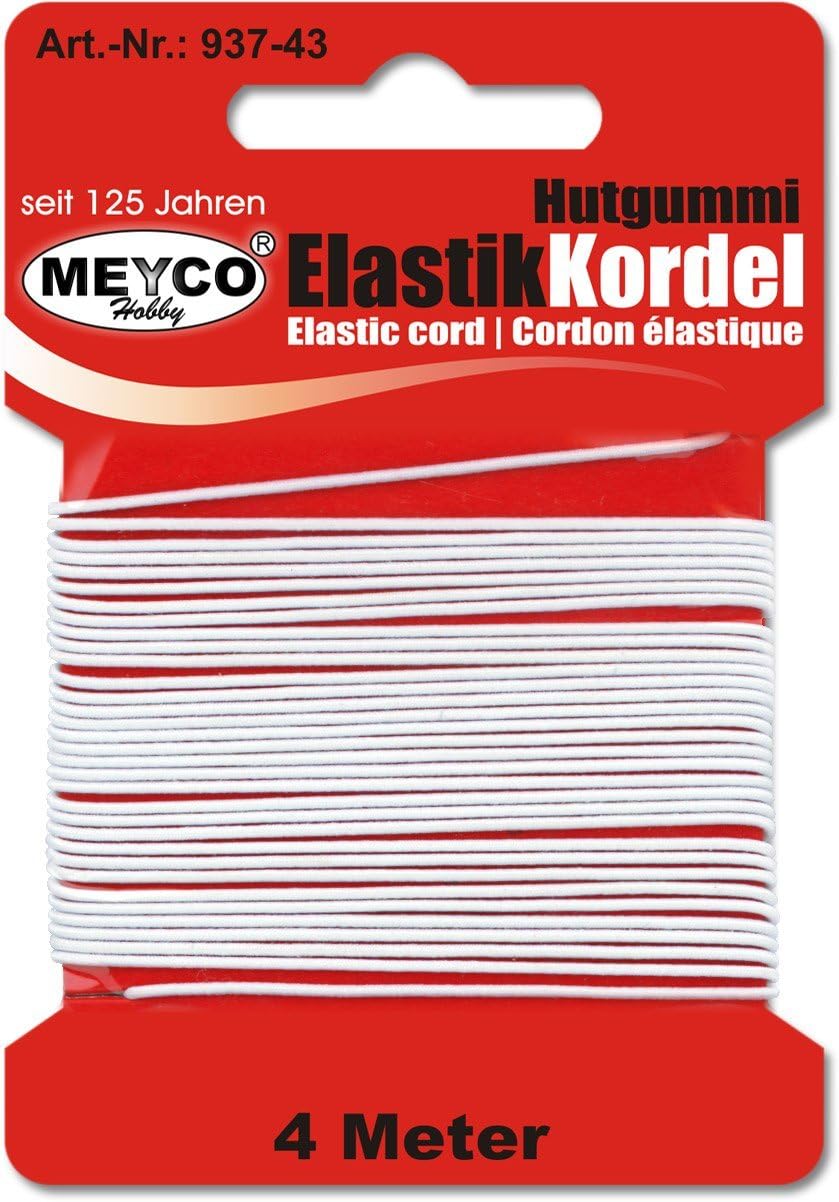 Hutgummi Elastik Kordel 4 M. Weiss