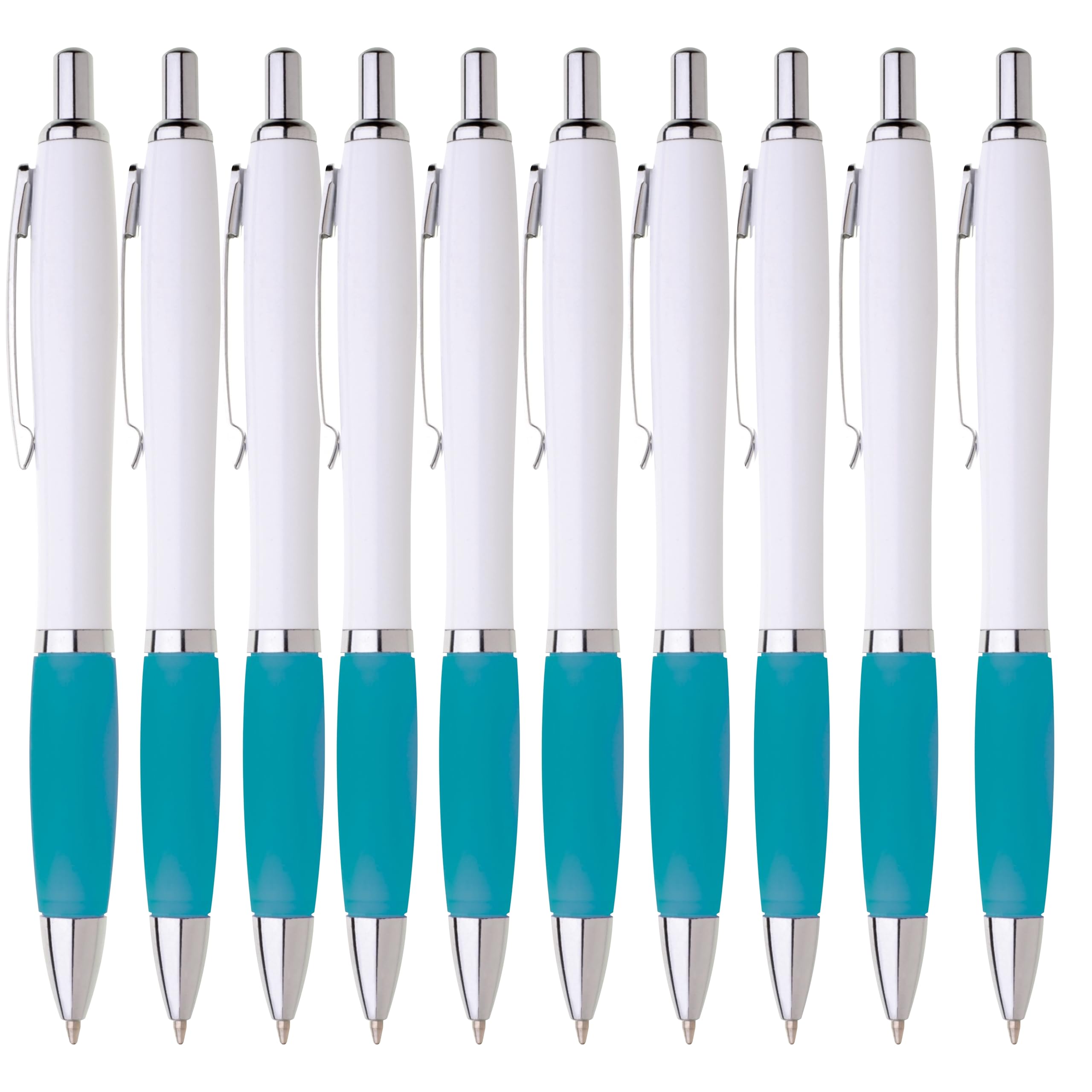 10 Kugelschreiber Hochwertige Blaue Tinte Ergonomisch Premium Qualität für Büro Schule und Haushalt (Blau)