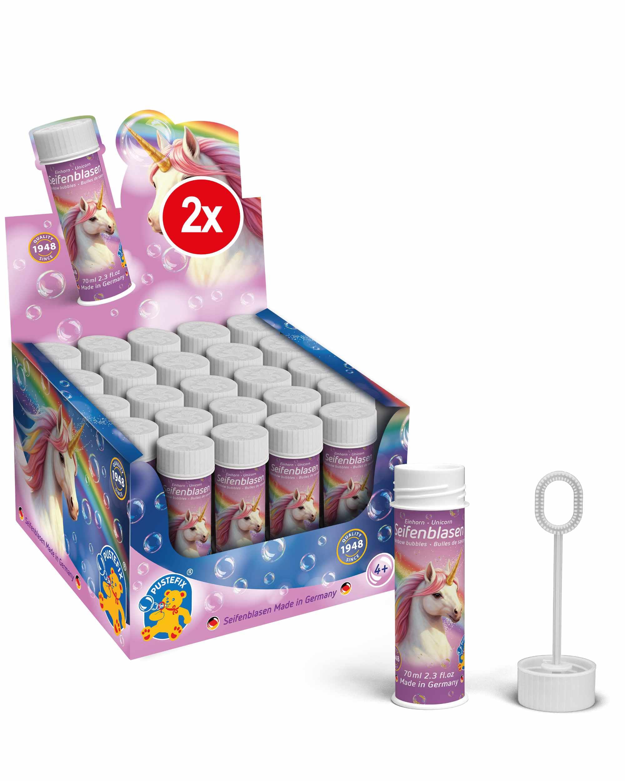 PUSTEFIX - 420869210 Seifenblasen Set I 25 x Klassik 42ml I Bunte Rainbow Bubbles Made in Germany I Seifenblasen für Hochzeit, Kindergeburtstag, Standesamt, Polterabend I 25 x 42 ml Vorteilspack