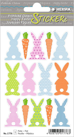 HERMA 3686 Aufkleber Ostereier Küken Bunt klein, 57 Stück, Ostern Sticker mit Ostermotiven, Happy Easter Etiketten für Ostergeschenke Osterdeko Scrapbooking Dekoration Geschenk Briefe DIY Basteln