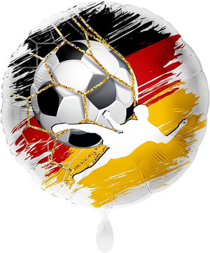 Folienballon * FUSSBALL DEUTSCHLAND * als Deko oder Geschenk zu Geburtstag und Party | 43cm, für Helium und Luft | Fußball Soccer WM EM Ballon Luftballon