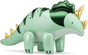 Folienballon Dinosaurier Triceratops 93x49cm - XXL Ballon für Helium oder Luft - Luftballon für Dinoparty Kindergeburtstag - Dino Folienluftballon als Geburtstagsdeko Partydeko - Grün