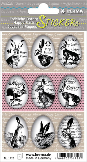 HERMA 3686 Aufkleber Ostereier Küken Bunt klein, 57 Stück, Ostern Sticker mit Ostermotiven, Happy Easter Etiketten für Ostergeschenke Osterdeko Scrapbooking Dekoration Geschenk Briefe DIY Basteln