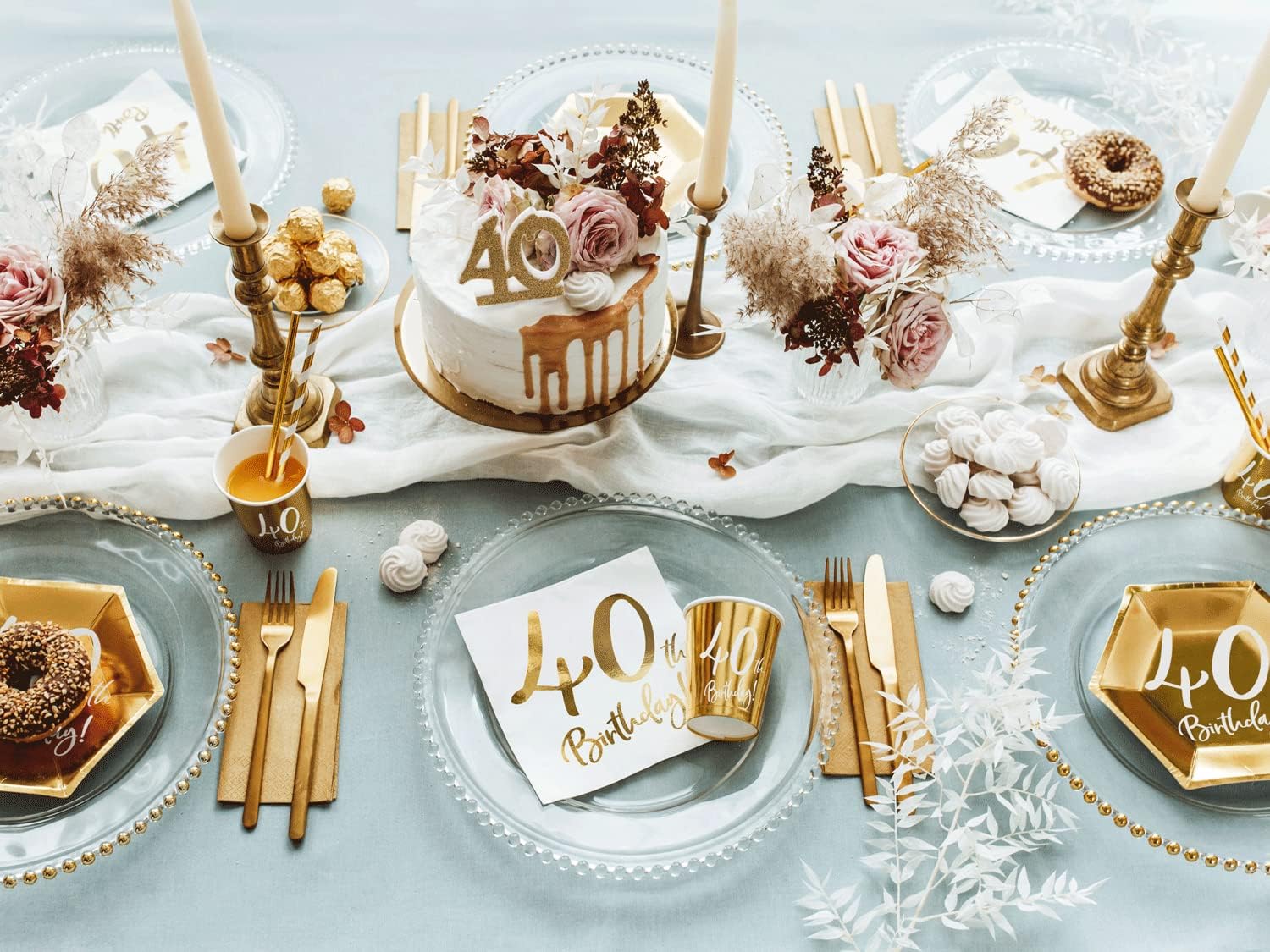 PartyDeco Servietten Birthday Gold 40th. 33x33cm/20St.