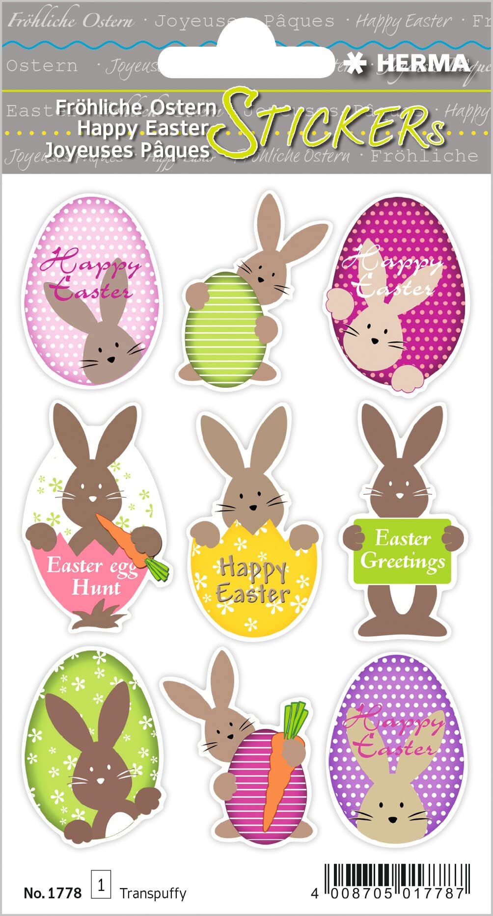 HERMA 3686 Aufkleber Ostereier Küken Bunt klein, 57 Stück, Ostern Sticker mit Ostermotiven, Happy Easter Etiketten für Ostergeschenke Osterdeko Scrapbooking Dekoration Geschenk Briefe DIY Basteln