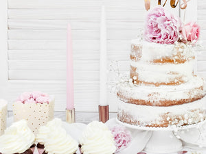 PartyDeco Stabkerzen 24cm x 10 Stück - Leuchterkerzen Tafelkerzen Spitzkerzen für Geburtstag Hochzeit Party - Weihnachtskerzen Adventskerzen - Weiß Matt