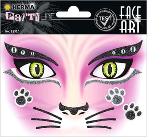HERMA 15304 Face Art Sticker Bienen Blumen, dermatologisch getestet, ablösbare Glitzer Gesicht Aufkleber, temporäre Tattoos für Karneval Fasching Halloween Festival Kinder Geburtstag, gelb orange