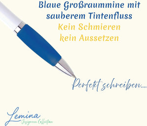 10 Kugelschreiber Hochwertige Blaue Tinte Ergonomisch Premium Qualität für Büro Schule und Haushalt (Blau)