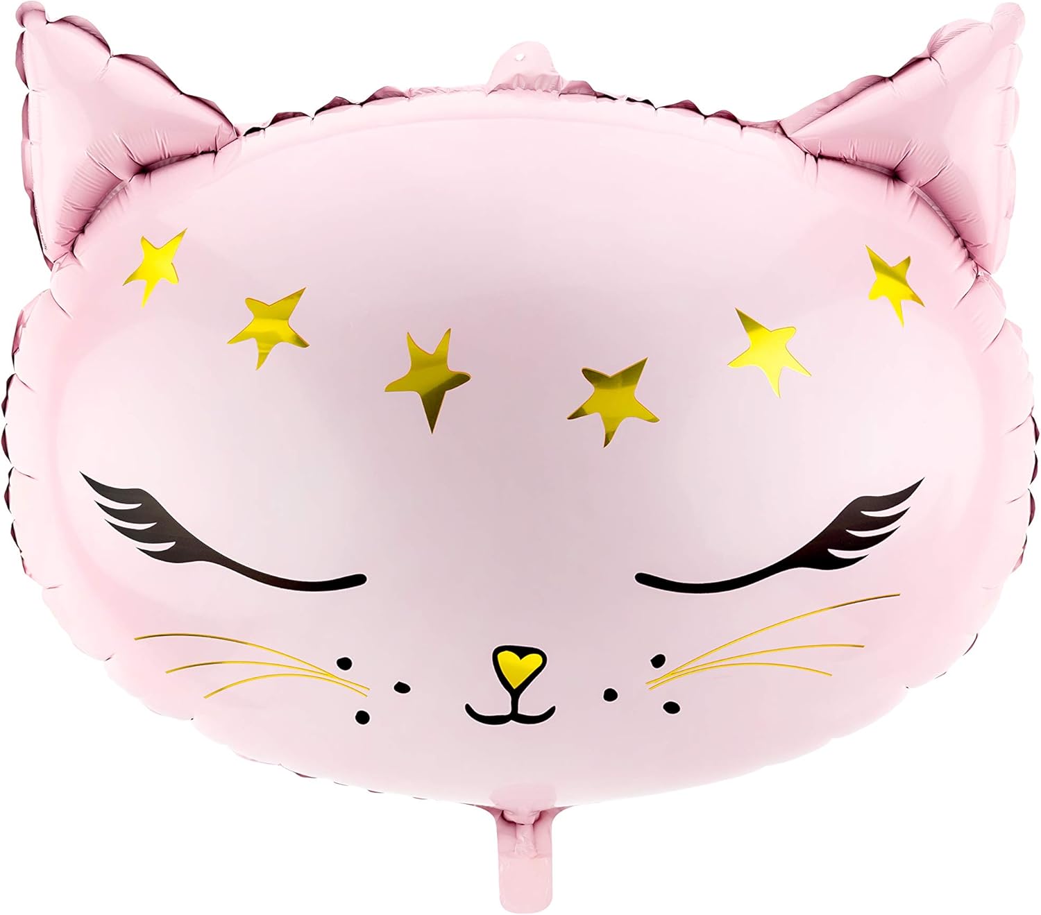 Shape Folienballon "Katze mit Sternen" Rosa/Gold | 48 x 36cm