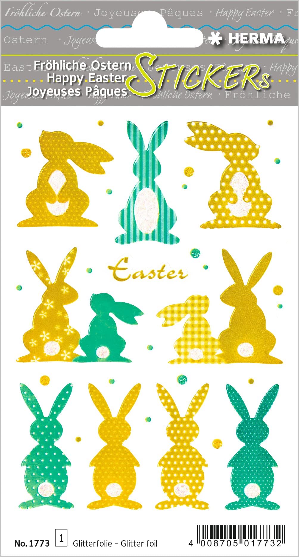 HERMA 3686 Aufkleber Ostereier Küken Bunt klein, 57 Stück, Ostern Sticker mit Ostermotiven, Happy Easter Etiketten für Ostergeschenke Osterdeko Scrapbooking Dekoration Geschenk Briefe DIY Basteln