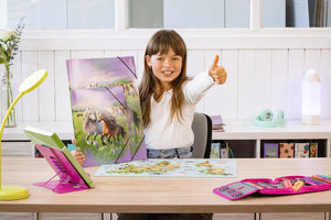 HERMA Sammelmappe A4 Pferdewelt, Eckspanner-Mappe aus Pappe mit Kindergarten Motiv, Gummizug, Innenklappen und Innendruck für Jungen, Mädchen und Kinder