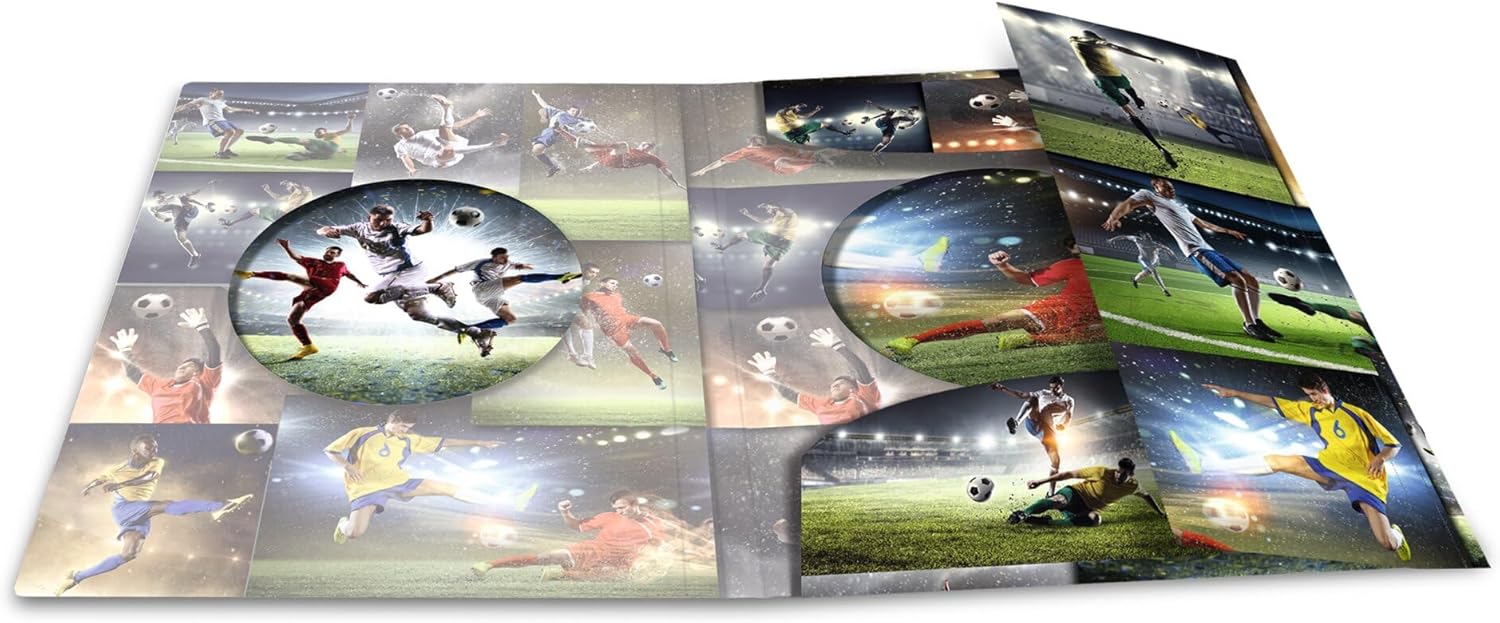 HERMA Sammelmappe A4 Fussball, Kinder Eckspanner-Mappe aus Kunststoff mit Sport Motiv, Gummizug, Innenklappen und Innendruck für Jungen und Mädchen