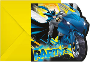 Procos 93358 - Einladungen und Umschläge, FSC® Mix, Motiv Batman, Kindergeburtstag