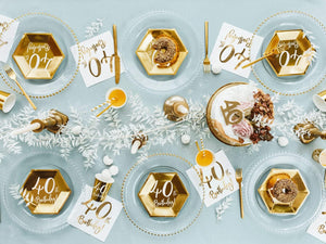 PartyDeco Servietten Birthday Gold 40th. 33x33cm/20St.