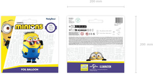 Folienballon Minions Ron 53 x 79 cm | XXL Ballon für Helium oder Luft - Luftballon für Party Kindergeburtstag | Minion Folienluftballon als Geburtstagsdeko Partydeko